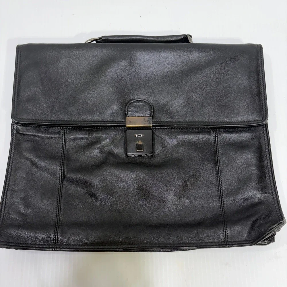 Picard Jet 2001 Vintage West Germany Black Leather Briefcase Professional Bag